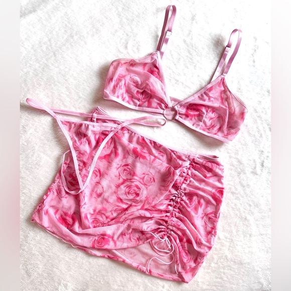 iHeartRaves Other - ✨ 3-pc rose print mesh set M
